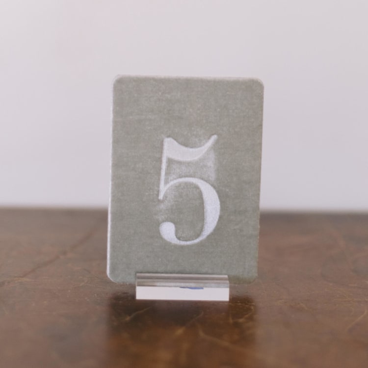 "Double Sided Table Number - Small Rectangle - Sea Green" - Table Numbers in green by Velvet Raptor