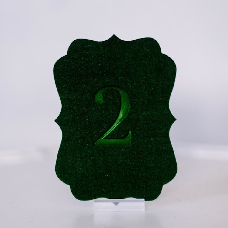 "Scroll Table Number - Emerald" - Table Numbers in green by Velvet Raptor