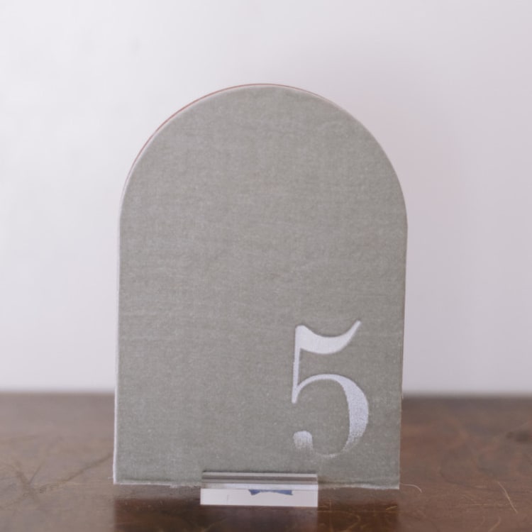 "Double Sided Table Number - Arch - Sea Green" - Table Numbers in green by Velvet Raptor