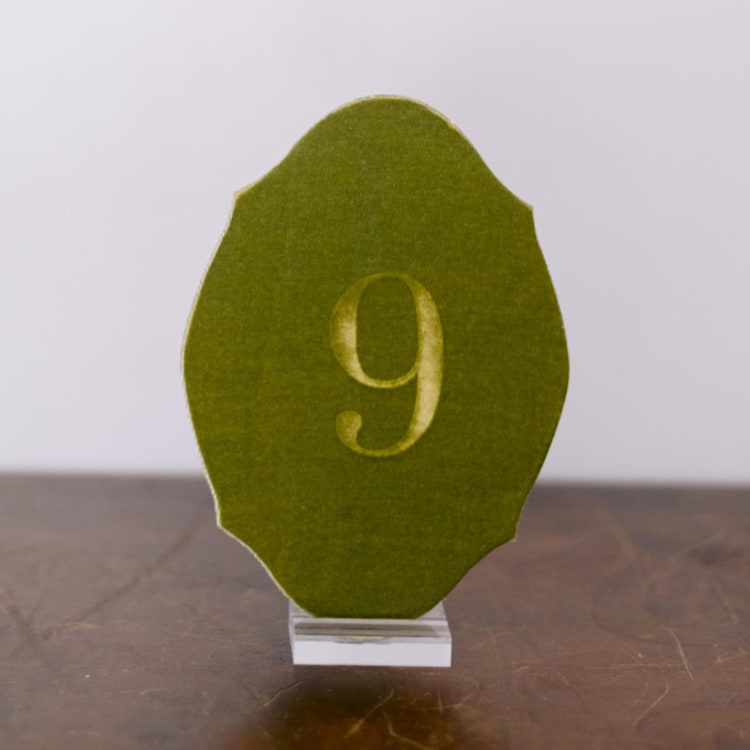 "Double Sided Table Number - Oval - Avocado" - Table Numbers in green by Velvet Raptor
