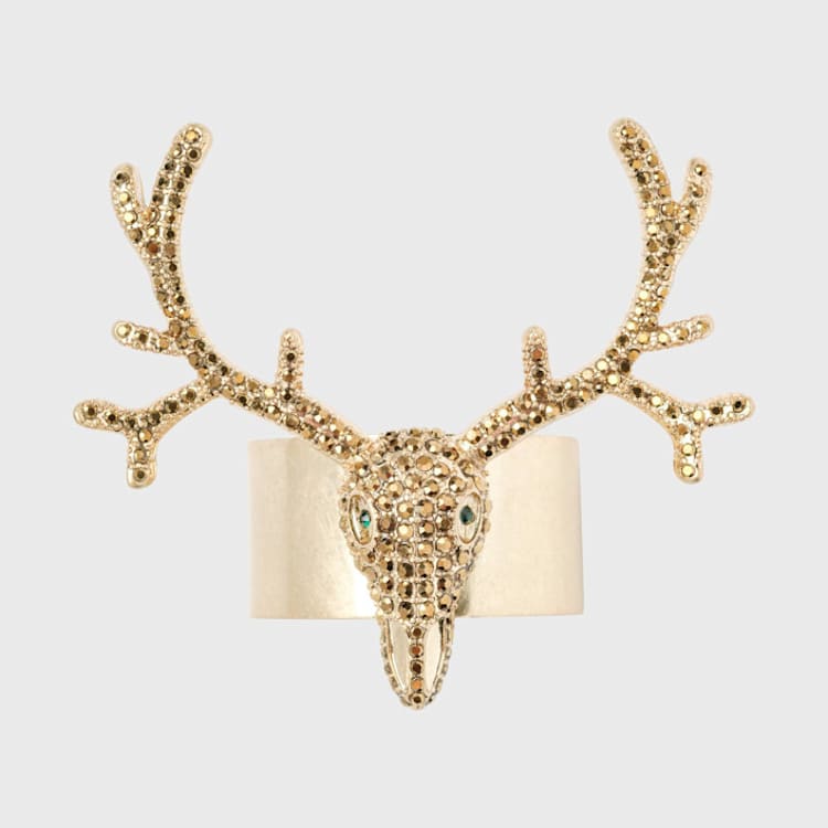 "Antler napkin rings, gold, set of four" - Napkin Rings in gold by Joanna Buchanan