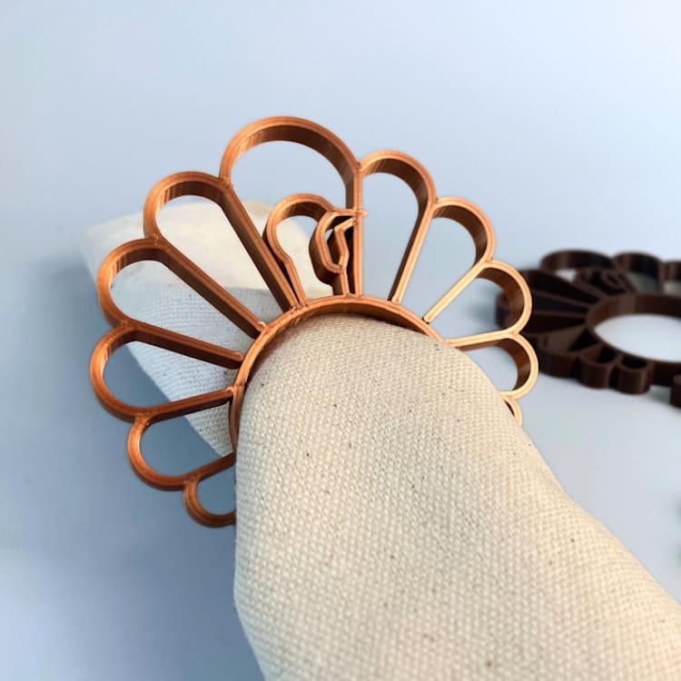"Thanksgiving Napkin Rings, Set of 4" - Napkin Rings in copper by Corduroy Effect