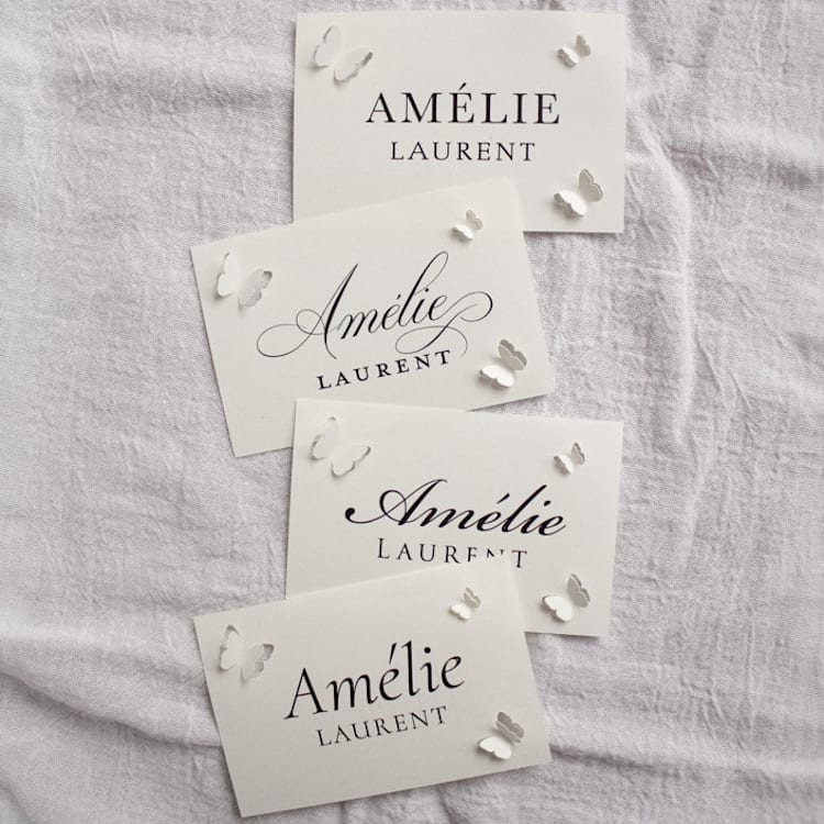 "Custom Place Cards // Butterfly Reverie" - Place and Escort Cards in multicolorassorted-colors by Clover and Lamb