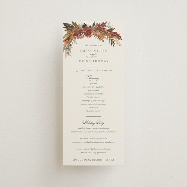 "poetique" - Wedding Programs in Autumn by Kate Ahn - Front