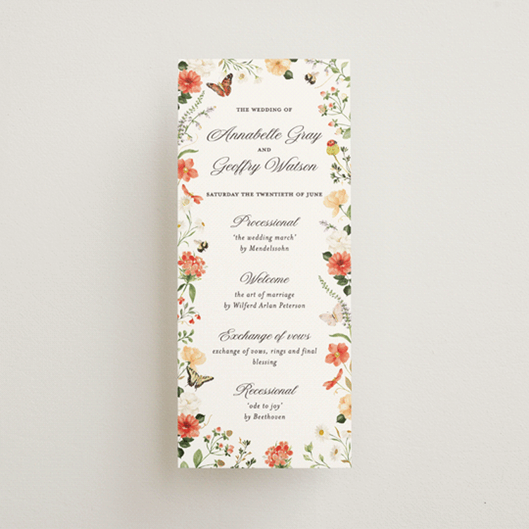 "Fleur" - Wedding Programs in Verona Sunset by Sarah Knight - Front