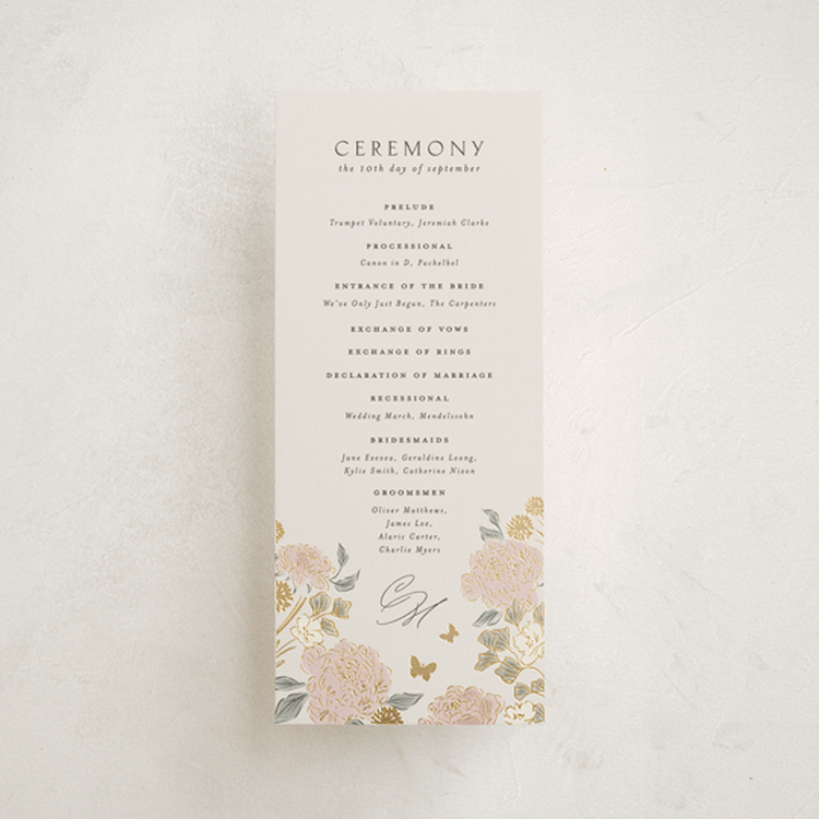 "dancing in the garden" - Wedding Programs in Blush Meadow by Grae - Front