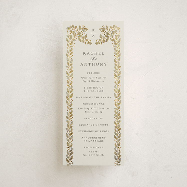 "Vine Wrap" - Wedding Programs in Fern by Jen Owens - Front