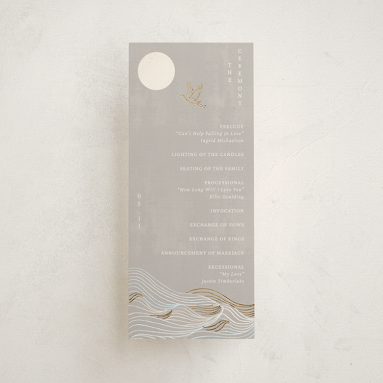 "Asahi" - Wedding Programs in Ash by Jelena Vuletic - Front