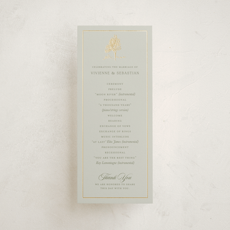 "Country Elegance" - Wedding Programs in Sage by Lucrecia Caporale - Front