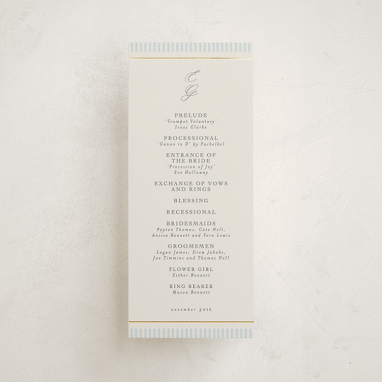 "Emma" - Wedding Programs in Provincial by Angela Thompson - Front