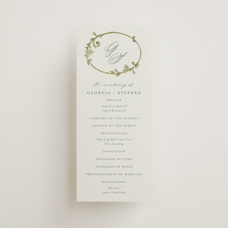 "grandeur" - Wedding Programs in Bluebell by Jen Owens - Front