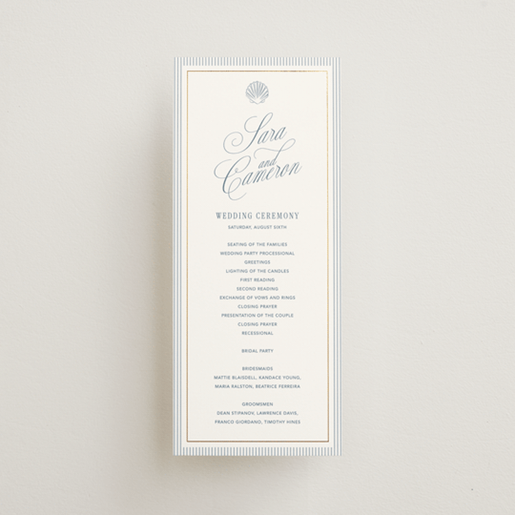 "Seashore" - Wedding Programs in Coast by Kelly Schmidt - Front