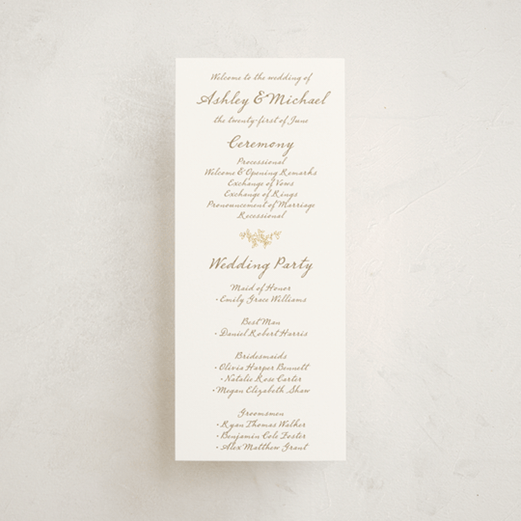 "Boho flower crest" - Wedding Programs in Ivory by Cass Loh - Front