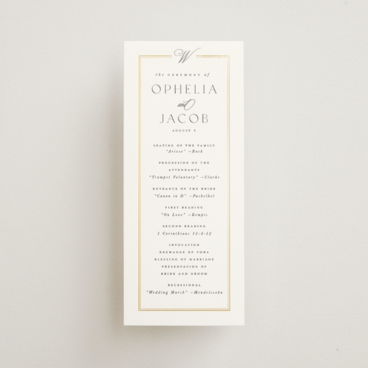 "Elegant Type" - Wedding Programs in Pearl by Leah Bisch - Front