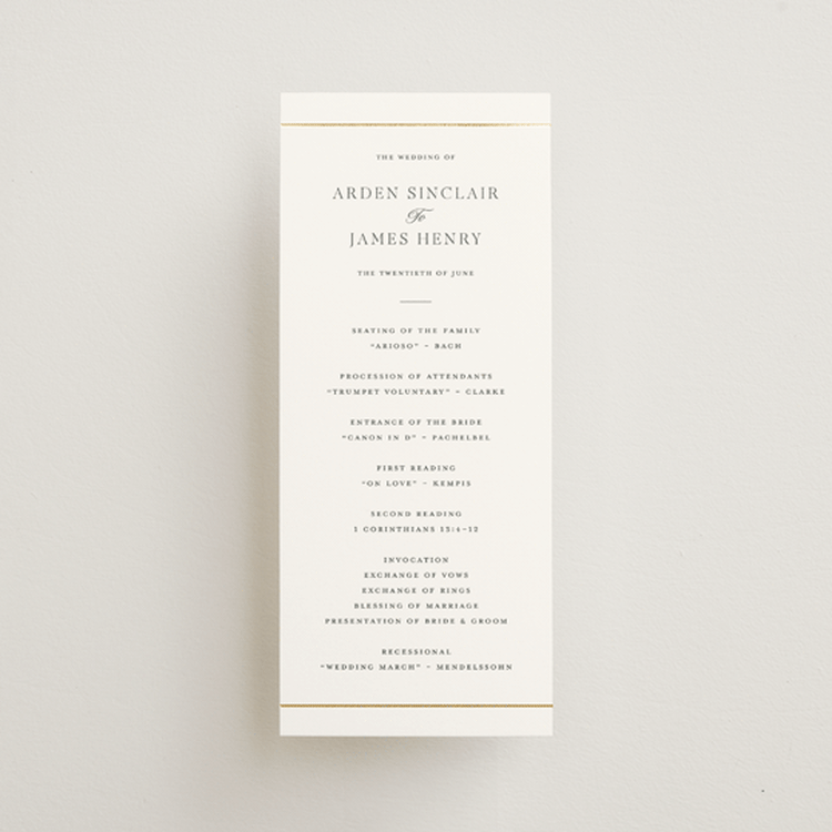 "Opulence" - Wedding Programs in Pearl by Stacey Meacham - Front