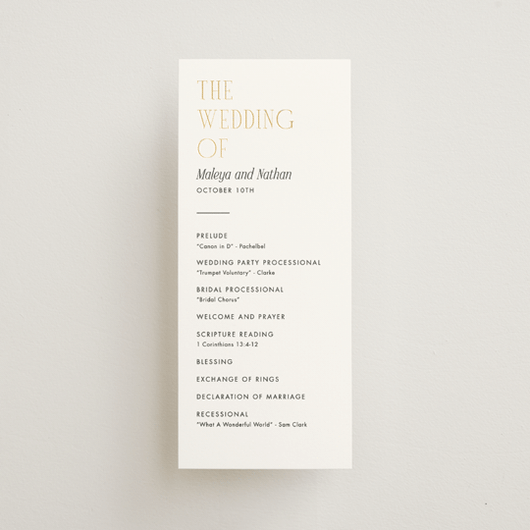 "Magazine" - Wedding Programs in Lace by Kaydi Bishop - Front