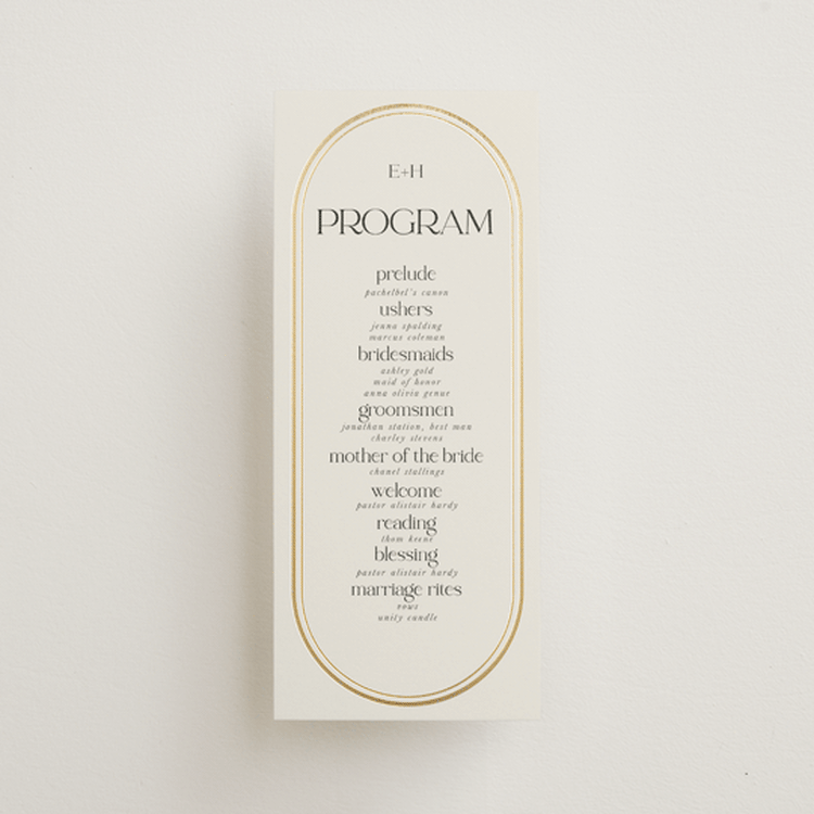 "oval" - Wedding Programs in Sandstone by lori jacobs wemple - Front