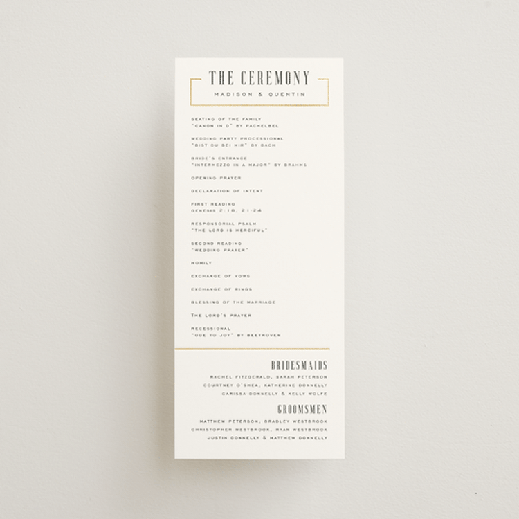 "Documentary" - Wedding Programs in Lily by Heather Schertzer - Front