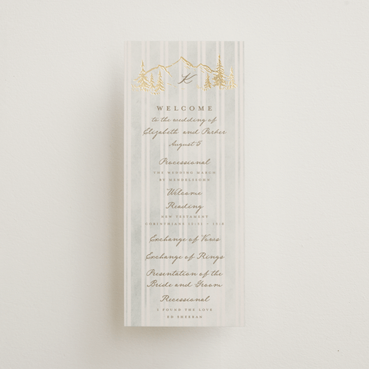 "Mountain Love" - Wedding Programs in Dew by Petra Kern - Front