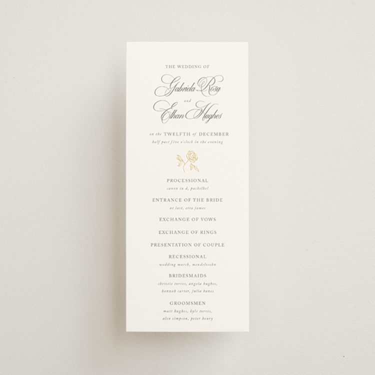 "Here With You" - Wedding Programs in Classic Bride by Design Lotus - Front