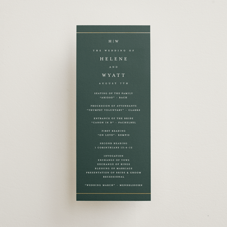 "Style and grace" - Wedding Programs in Forest by Stacey Meacham - Front