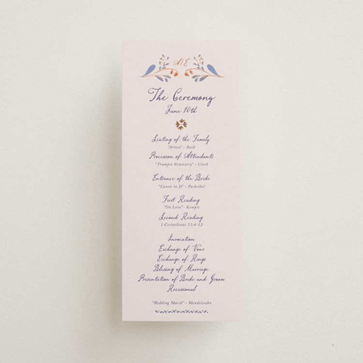 "Together in Bloom" - Wedding Programs in Wisteria by Monika Konieczna - Front