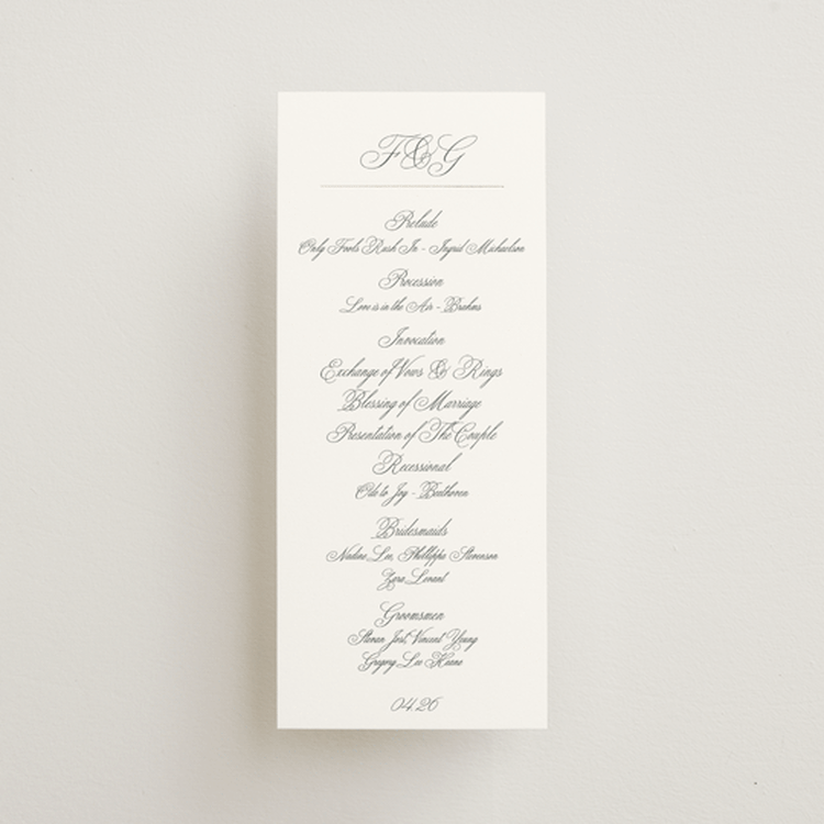 "toulomotiri" - Wedding Programs in Sugar by chocomocacino - Front