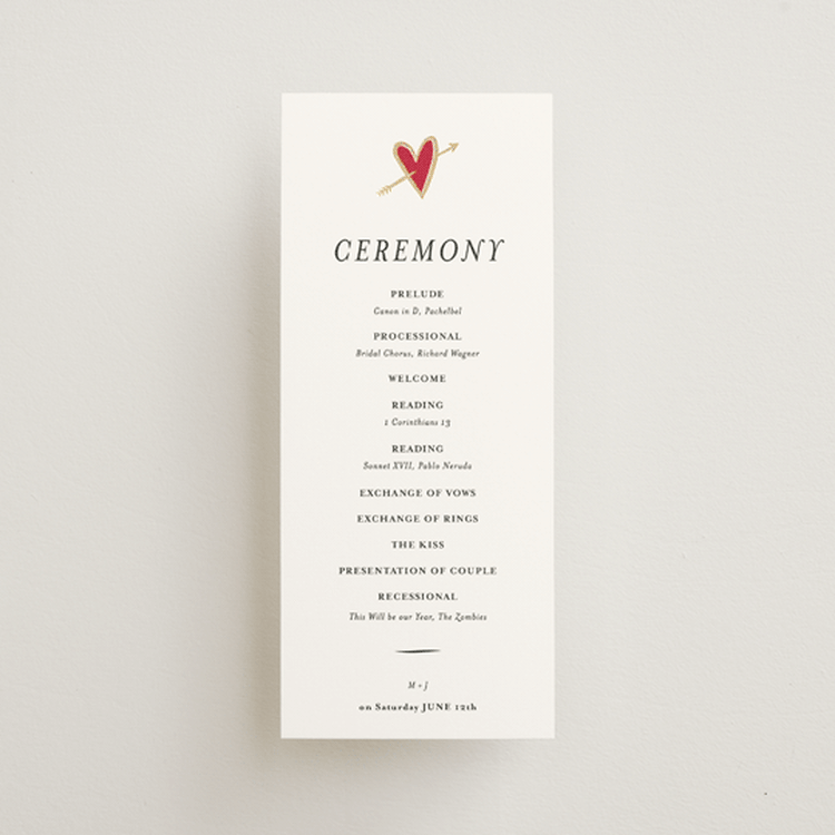 "Amore" - Wedding Programs in Snow by Ani Somi - Front