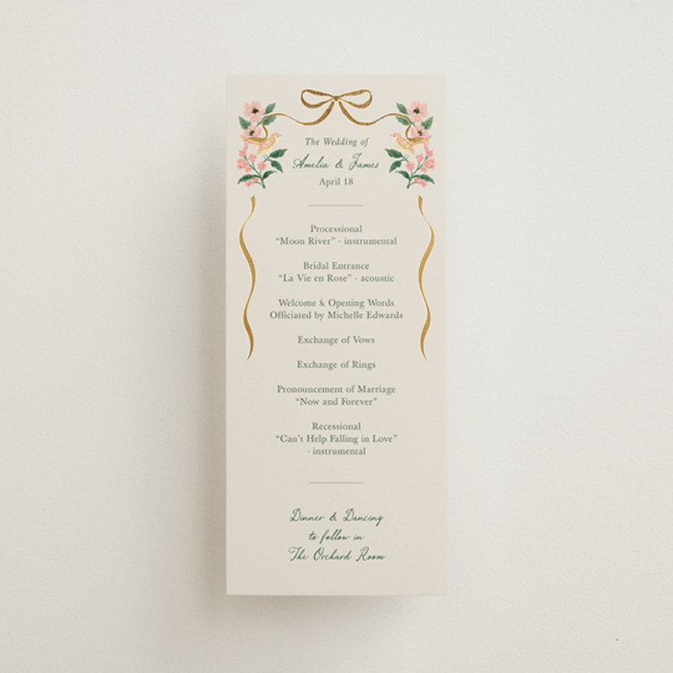 "Garden Feast" - Wedding Programs in Garden by Elly - Front