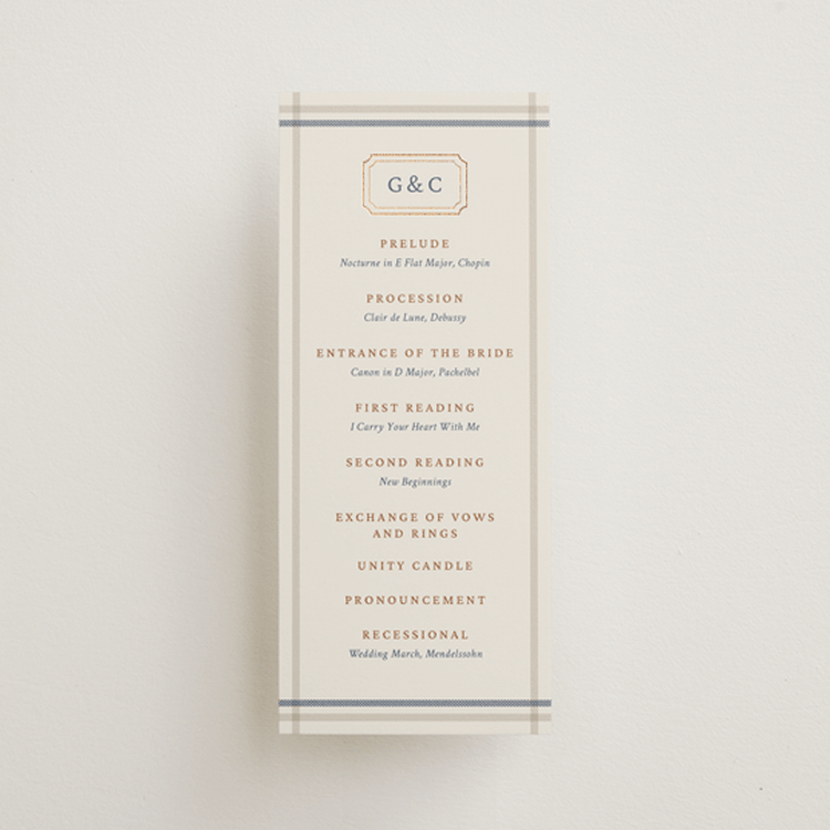"Equestrian" - Wedding Programs in Midnight by Sam Dubeau - Front