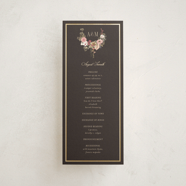 "Flouriishing" - Wedding Programs in Blush by Susan Moyal - Front