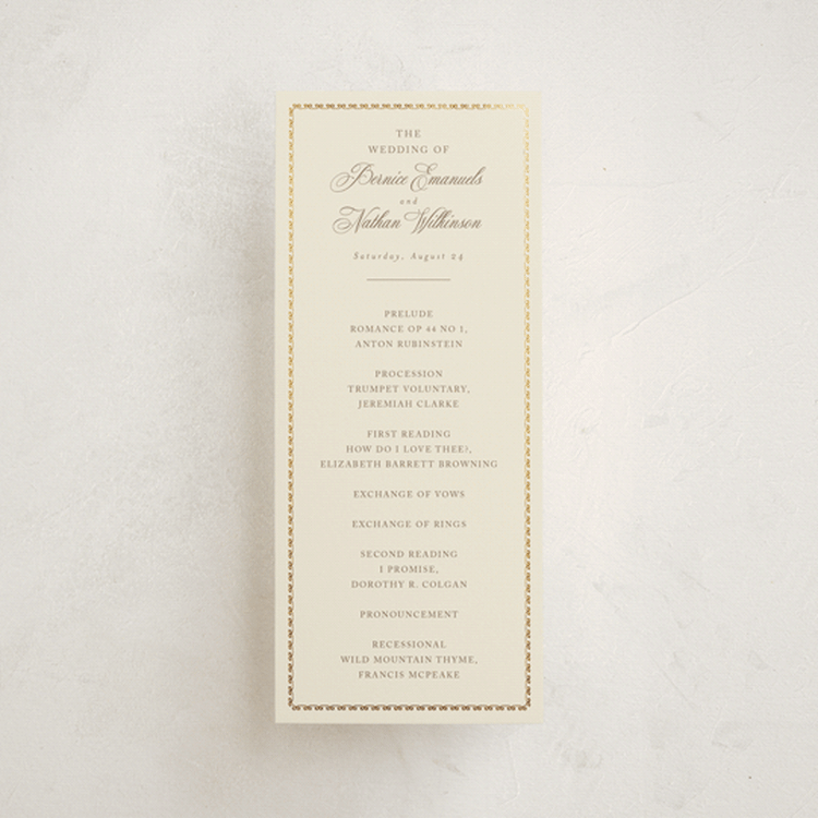"Ahlum" - Wedding Programs in Champagne by Deynaaz Daraei - Front