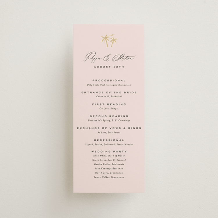 "tropical getaway" - Wedding Programs in Blush by Laura Hamm - Front