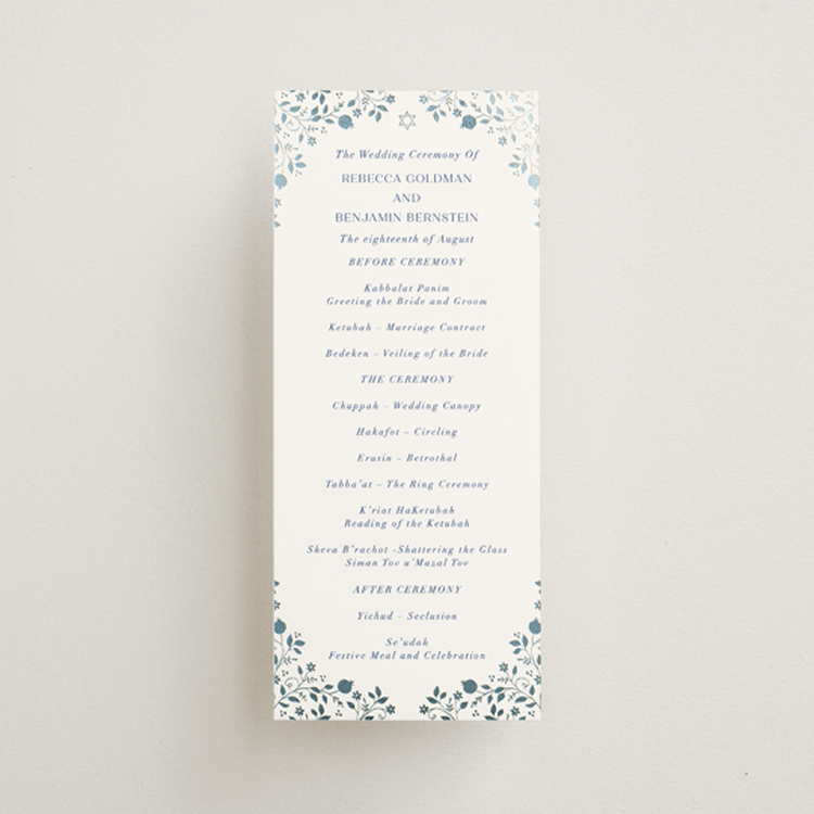 "Pomegranate Floral Frame" - Wedding Programs in Royal by Nam Bourassa - Front