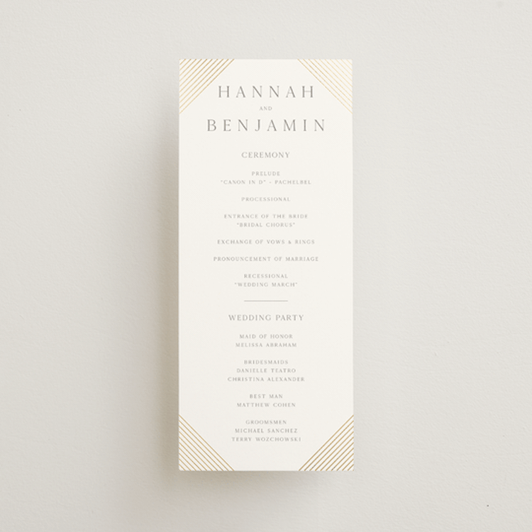 "Song of Solomon" - Wedding Programs in Slate by Vanessa Doyle - Front