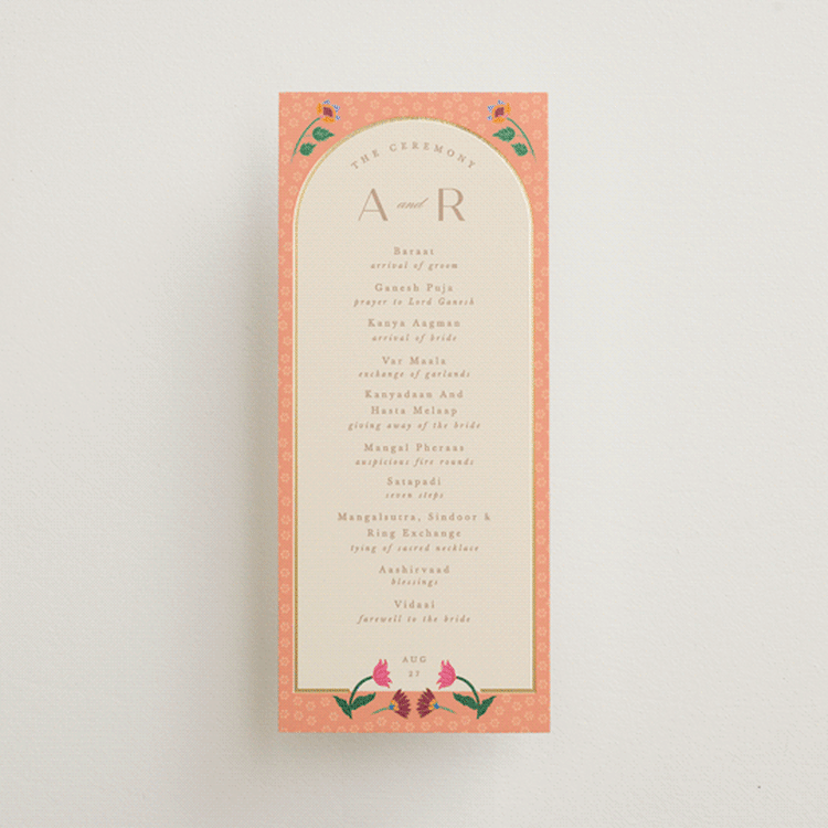 "Indian garden" - Wedding Programs in Pistachio by Creo Study - Front