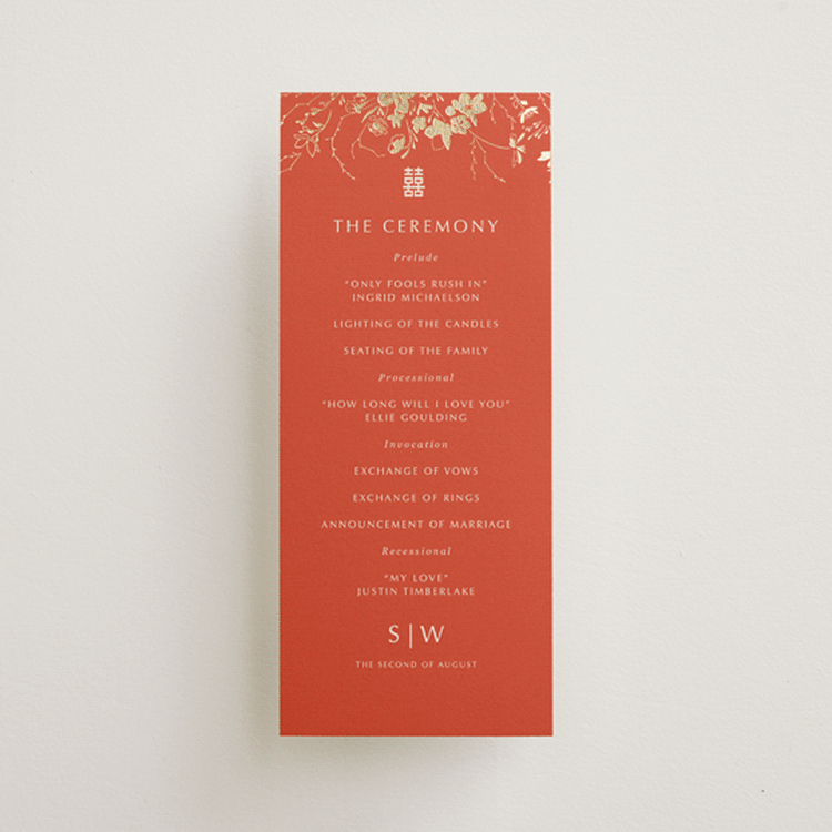 "Abstract Flora" - Wedding Programs in Lava by Stellax Creative - Front