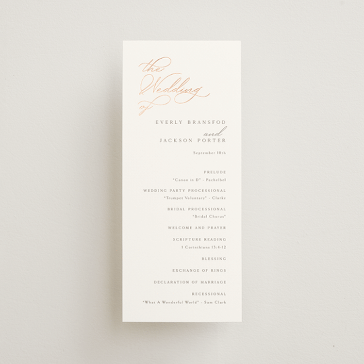 "Eternal" - Wedding Programs in Snow by Kaydi Bishop - Front