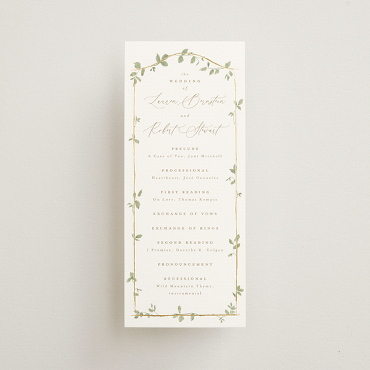 "Canopy" - Wedding Programs in Ivy by Everett Paper Goods - Front