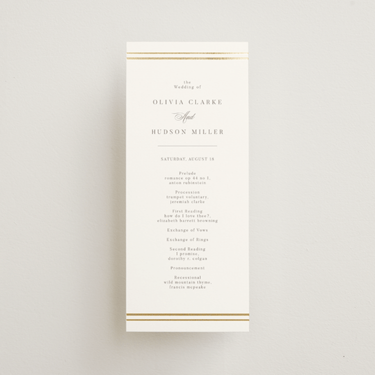 "Classic Elegance" - Wedding Programs in Pearl by Nicole Walsh - Front