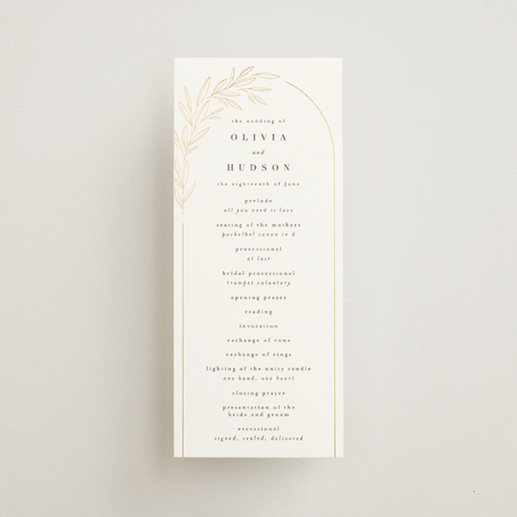 "Bianca" - Wedding Programs in Ink by Kristie Kern - Front