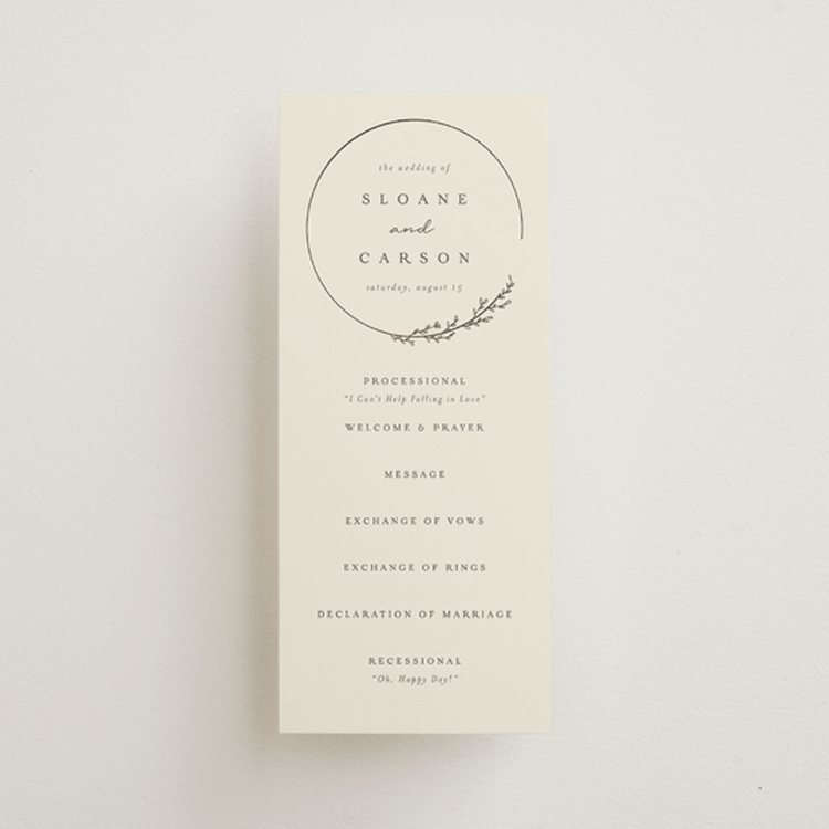 "Branched" - Wedding Programs in Almond by Brianne Larsen - Front