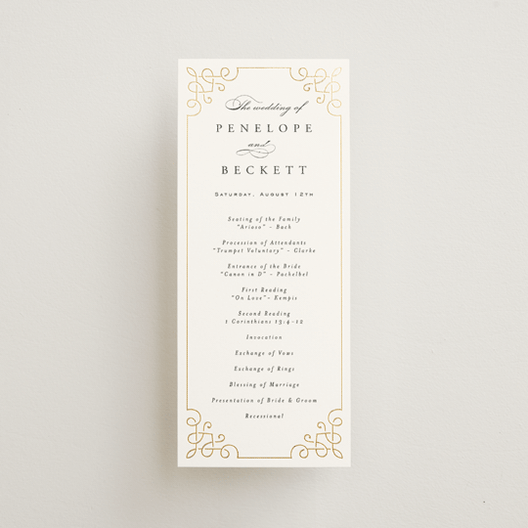 "Intertwined" - Wedding Programs in Pearl by Janean Hinger - Front