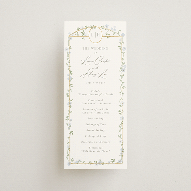 "Portico" - Wedding Programs in Blue Bell by Everett Paper Goods - Front