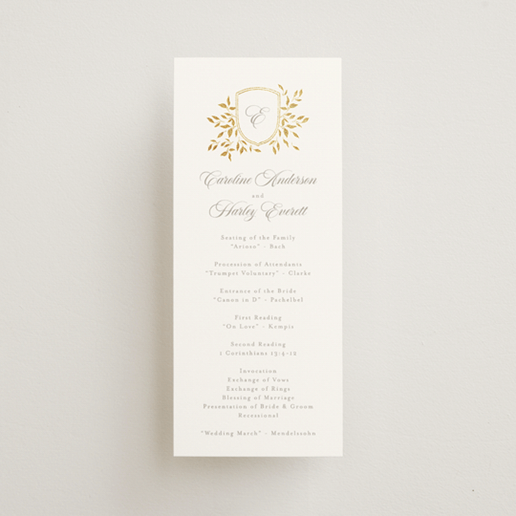 "Aperol" - Wedding Programs in Chiffon by Kristie Kern - Front