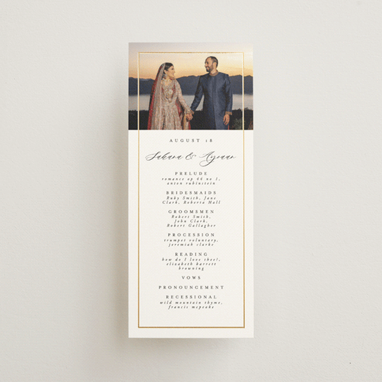 "Gilded frame" - Wedding Programs in Pearl by Nicole Walsh - Front