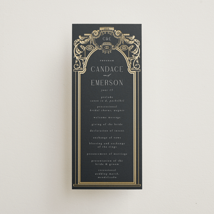 "Mirror" - Wedding Programs in Onyx by Ana de Sousa - Front