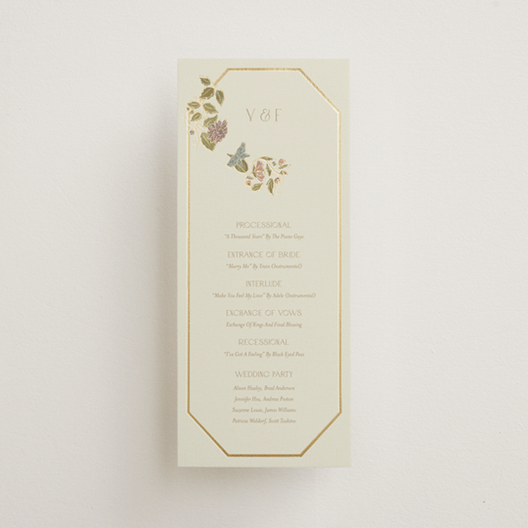"Radiant Botany" - Wedding Programs in Mint by Simona Camp - Front