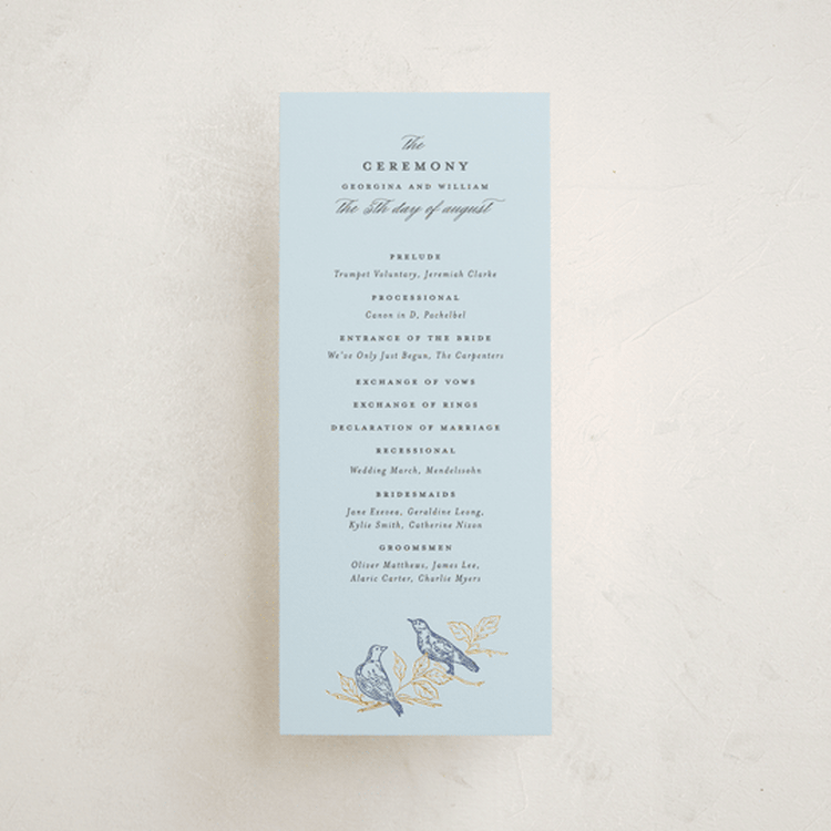 "meet me in the garden" - Wedding Programs in Cornflower by Grae - Front