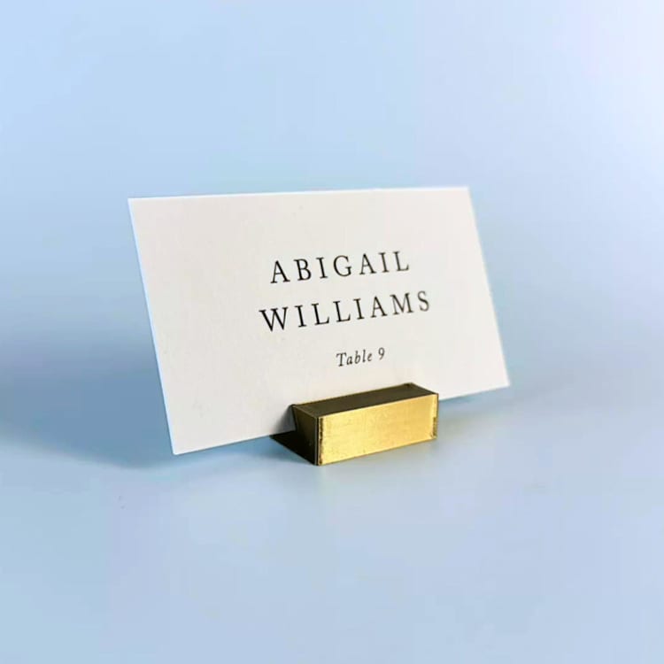 "Brass Color Rectangle Place Card Holder, Set of 25" - Place Card Holders in brass by Corduroy Effect